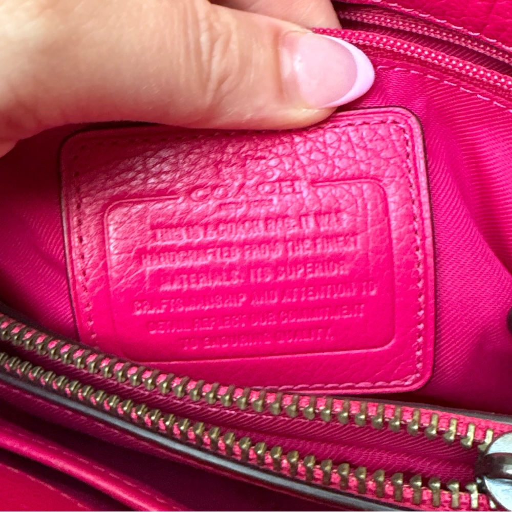 COACH Pink Willow Floral Mercer Satchel 24 In Grain Leather - Picture 9 of 13